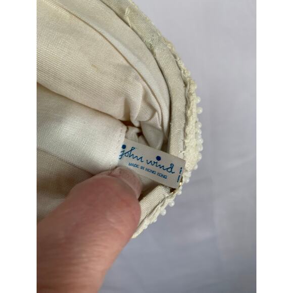 John Wind 60's Vintage Cream Beaded Bag Shoulder bag or Clutch - Picture 6 of 9